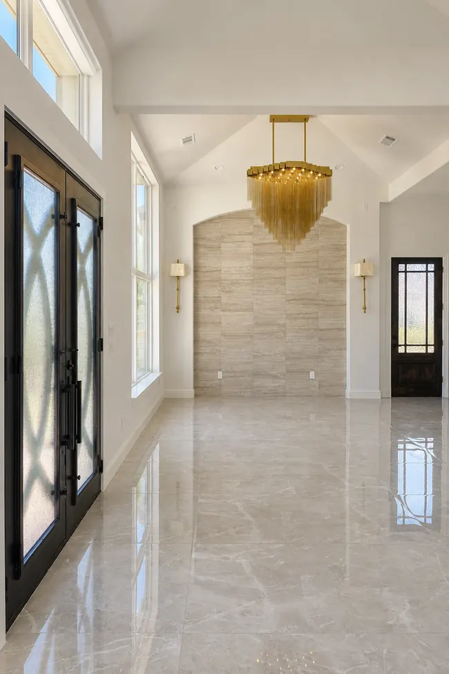 Interior entry detail inside a modern transitional custom home