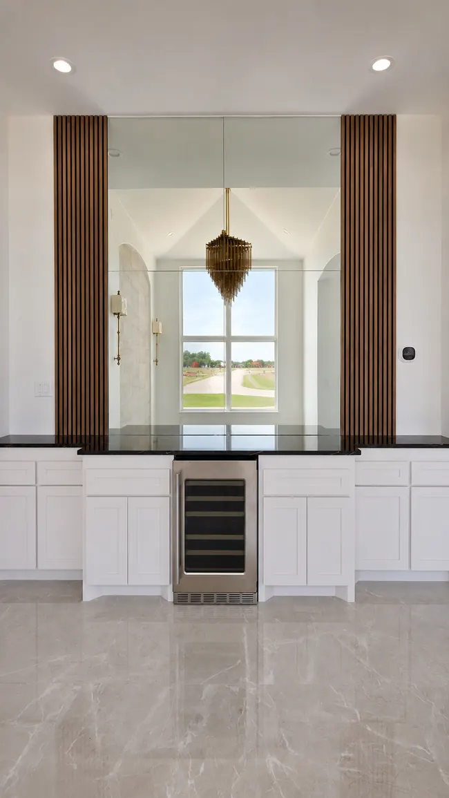 Window and oven detail inside a modern transitional custom home